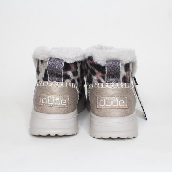 Hey Dude Womens Denny Comfort Boot Shoes Leopard Taupe Size 7 New - Picture 4 of 9